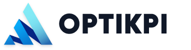 OptiKPI logo and black typography